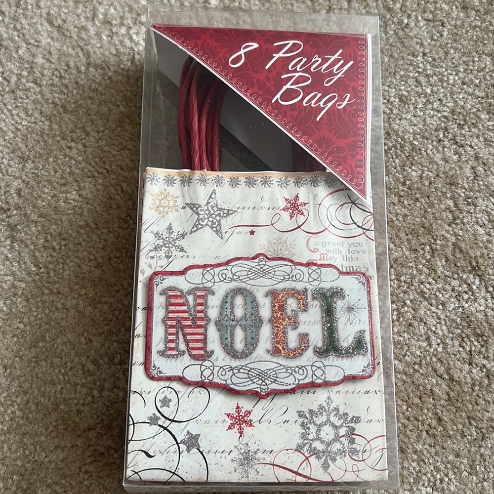 Punch Studio Christmas gift bag set of 8